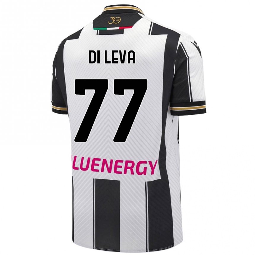 Vyrai Vincenzo Di Leva #77 Balta Juoda Namų Marškinėliai 2024/25 T-Shirt