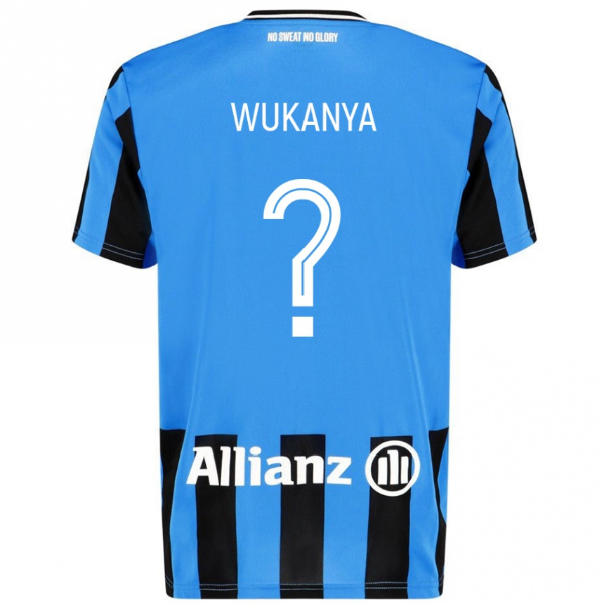 Vyrai Stéphane Wukanya #0 Dangaus Mėlyna Juoda Namų Marškinėliai 2024/25 T-Shirt