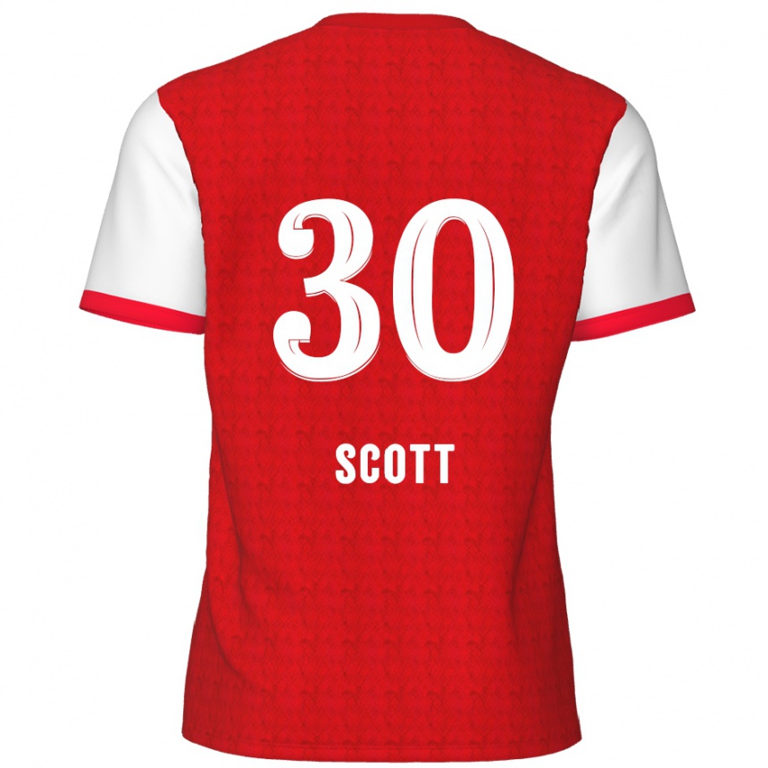 Vyrai Christopher Scott #30 Raudona Balta Namų Marškinėliai 2024/25 T-Shirt