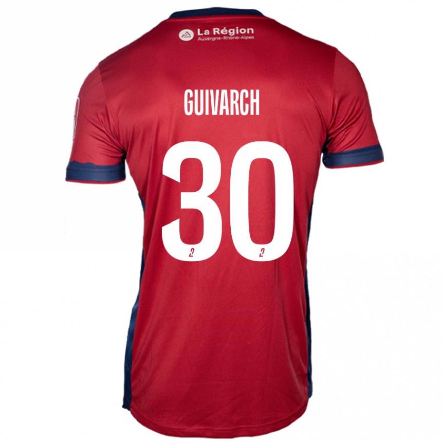 Vyrai Théo Guivarch #30 Šviesiai Bordo Namų Marškinėliai 2024/25 T-Shirt