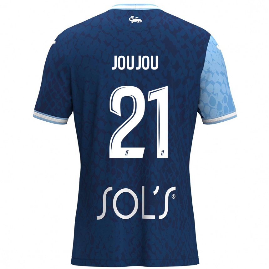 Vyrai Antoine Joujou #21 Dangaus Mėlyna Tamsiai Mėlyna Namų Marškinėliai 2024/25 T-Shirt