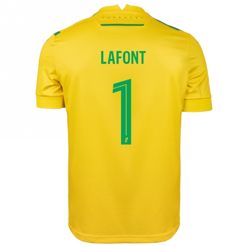 Vyrai Alban Lafont #1 Geltona Žalia Namų Marškinėliai 2024/25 T-Shirt