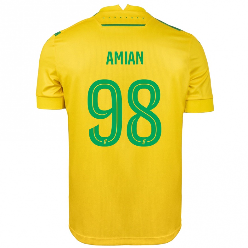 Vyrai Kelvin Amian #98 Geltona Žalia Namų Marškinėliai 2024/25 T-Shirt