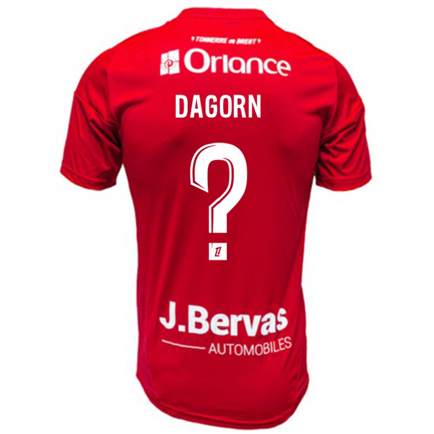 Vyrai Maxime Dagorn #0 Raudona Balta Namų Marškinėliai 2024/25 T-Shirt