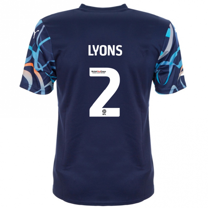 Vyrai Andy Lyons #2 Tamsiai Mėlyna Išvykos Marškinėliai 2024/25 T-Shirt