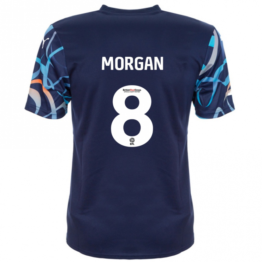 Vyrai Albie Morgan #8 Tamsiai Mėlyna Išvykos Marškinėliai 2024/25 T-Shirt