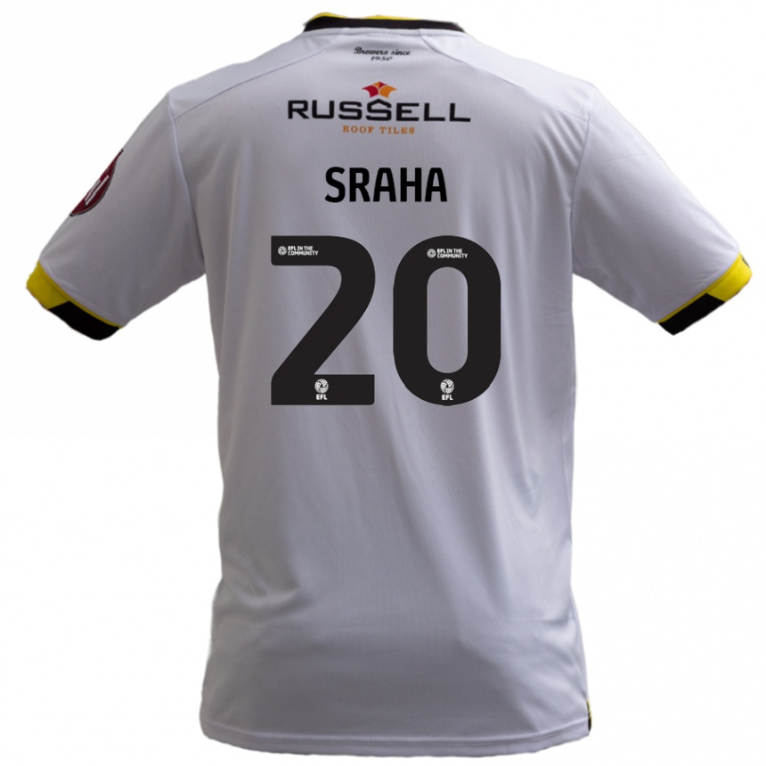 Vyrai Jason Sraha #20 Baltas Išvykos Marškinėliai 2024/25 T-Shirt