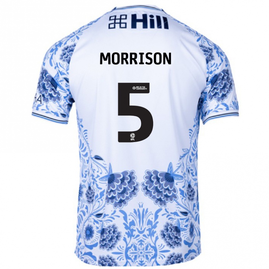 Vyrai Michael Morrison #5 Balta Mėlyna Išvykos Marškinėliai 2024/25 T-Shirt