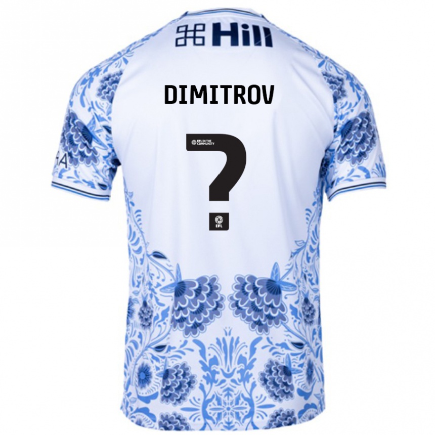 Vyrai Aleksandar Dimitrov #0 Balta Mėlyna Išvykos Marškinėliai 2024/25 T-Shirt