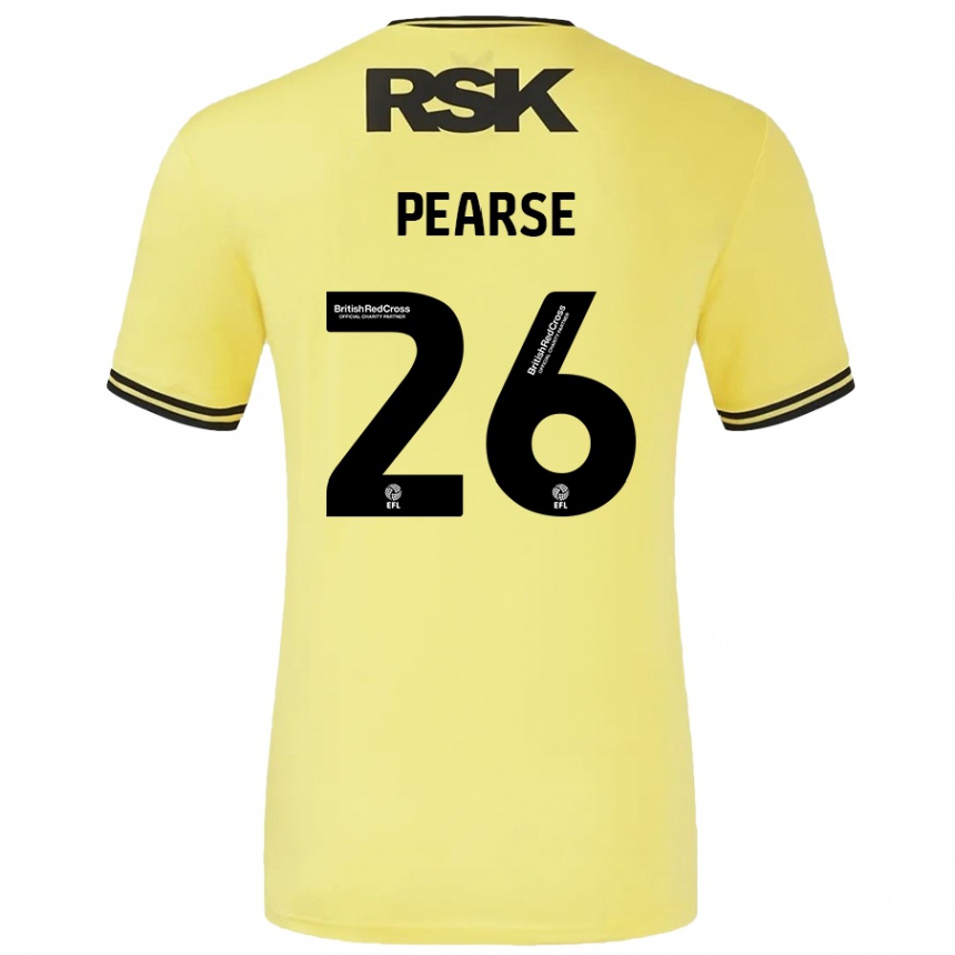 Vyrai Gracie Pearse #26 Geltona Juoda Išvykos Marškinėliai 2024/25 T-Shirt