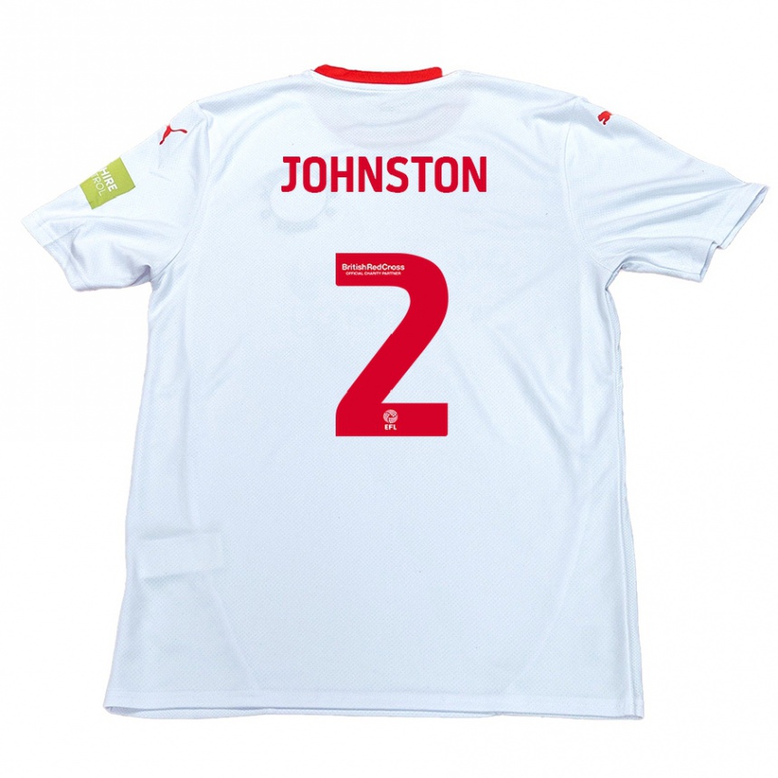 Vyrai Carl Johnston #2 Baltas Išvykos Marškinėliai 2024/25 T-Shirt