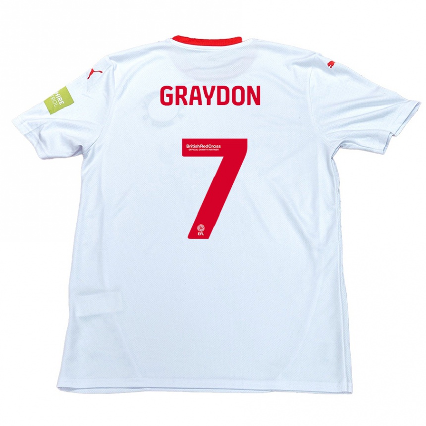 Vyrai Ryan Graydon #7 Baltas Išvykos Marškinėliai 2024/25 T-Shirt