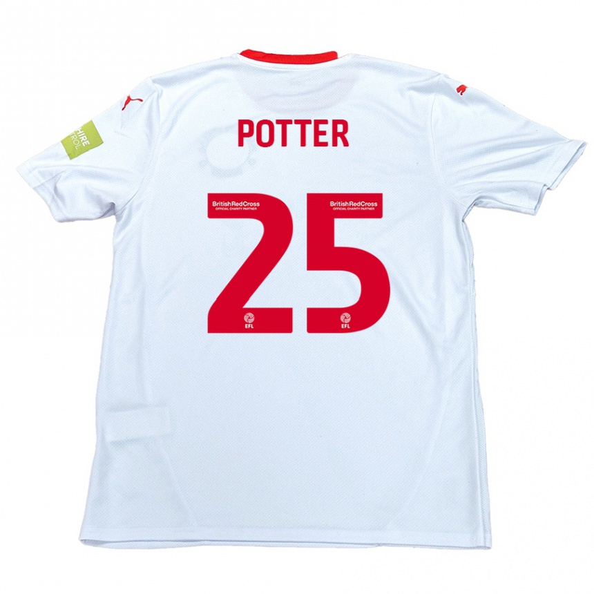 Vyrai Finley Potter #25 Baltas Išvykos Marškinėliai 2024/25 T-Shirt