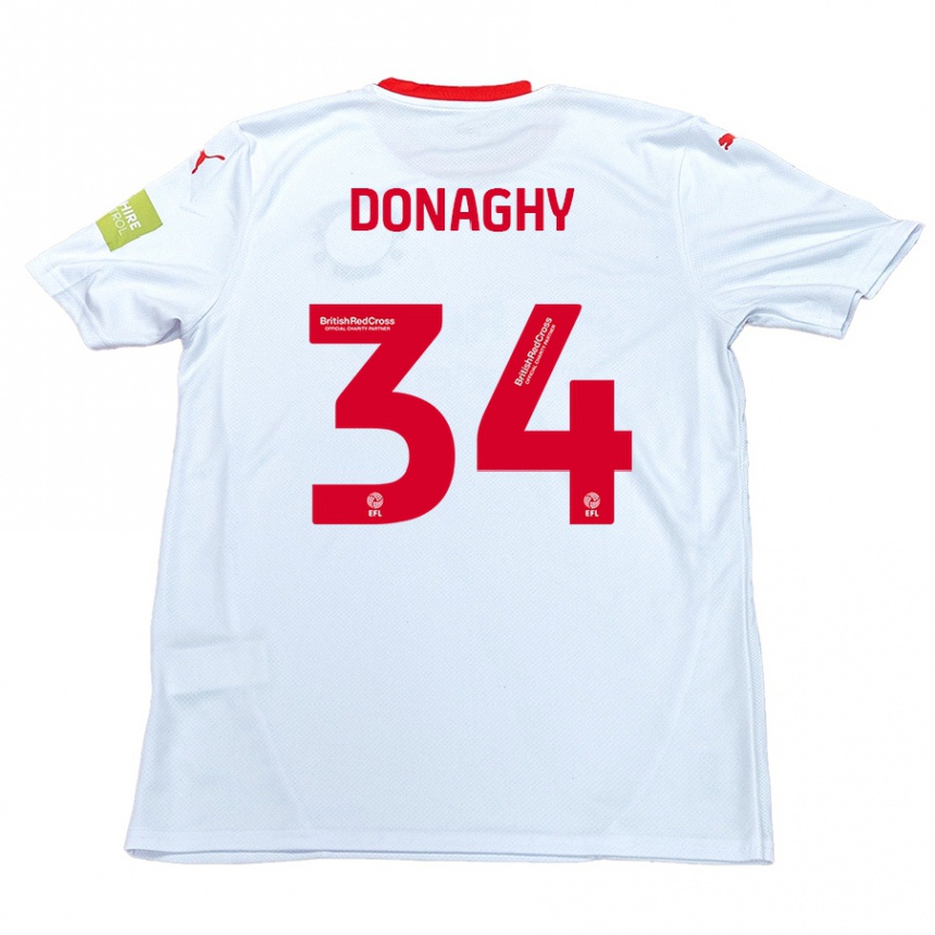 Vyrai Tom Donaghy #34 Baltas Išvykos Marškinėliai 2024/25 T-Shirt