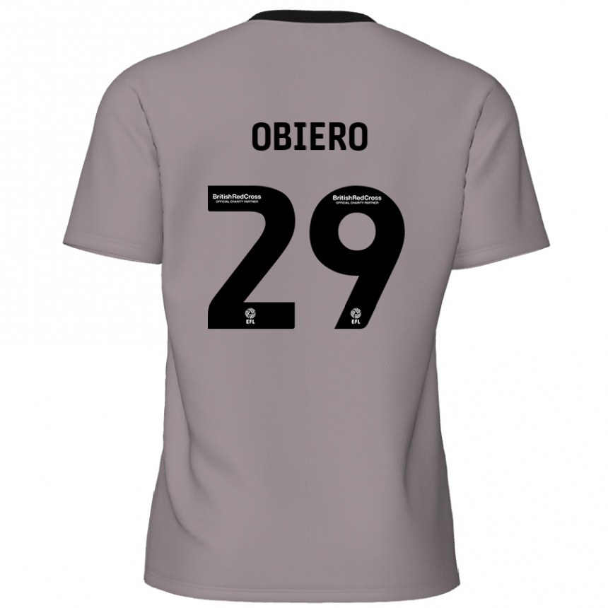 Vyrai Zech Obiero #29 Pilka Išvykos Marškinėliai 2024/25 T-Shirt