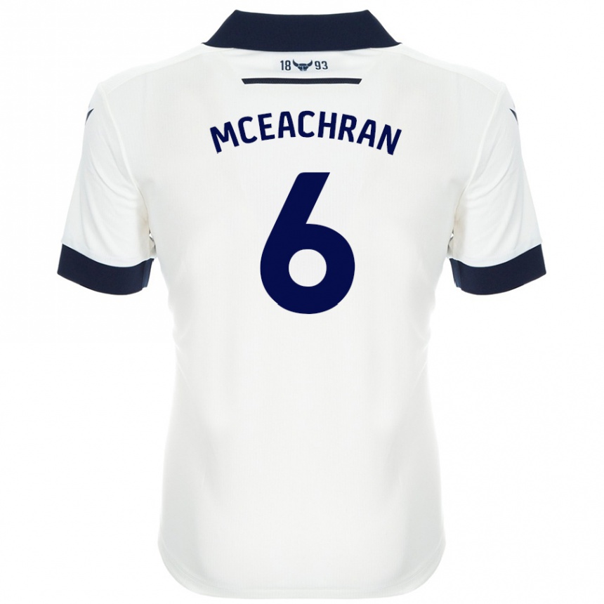 Vyrai Josh Mceachran #6 Balta Tamsiai Mėlyna Išvykos Marškinėliai 2024/25 T-Shirt