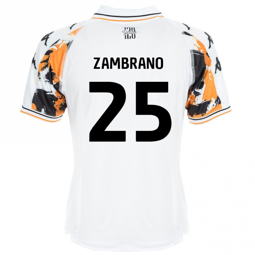 Vyrai Óscar Zambrano #25 Baltas Išvykos Marškinėliai 2024/25 T-Shirt