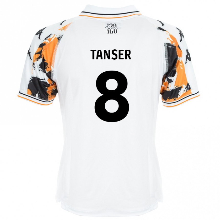 Vyrai Ellie Tanser #8 Baltas Išvykos Marškinėliai 2024/25 T-Shirt