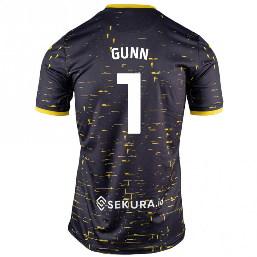 Vyrai Angus Gunn #1 Juoda Geltona Išvykos Marškinėliai 2024/25 T-Shirt