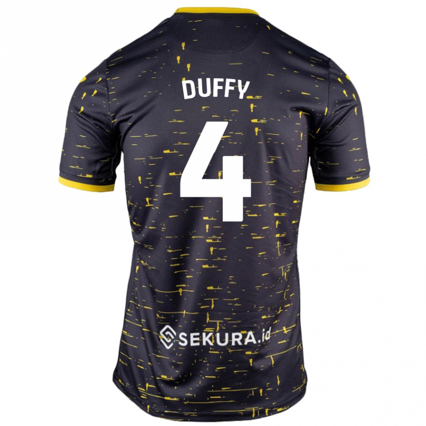 Vyrai Shane Duffy #4 Juoda Geltona Išvykos Marškinėliai 2024/25 T-Shirt