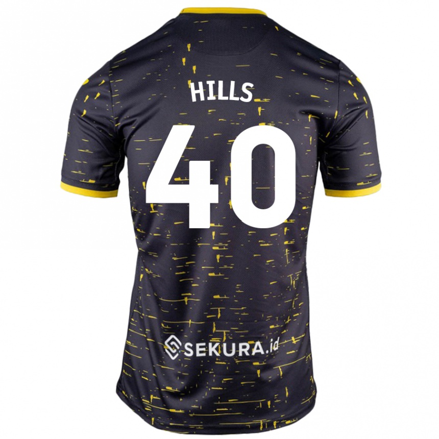 Vyrai Brad Hills #40 Juoda Geltona Išvykos Marškinėliai 2024/25 T-Shirt