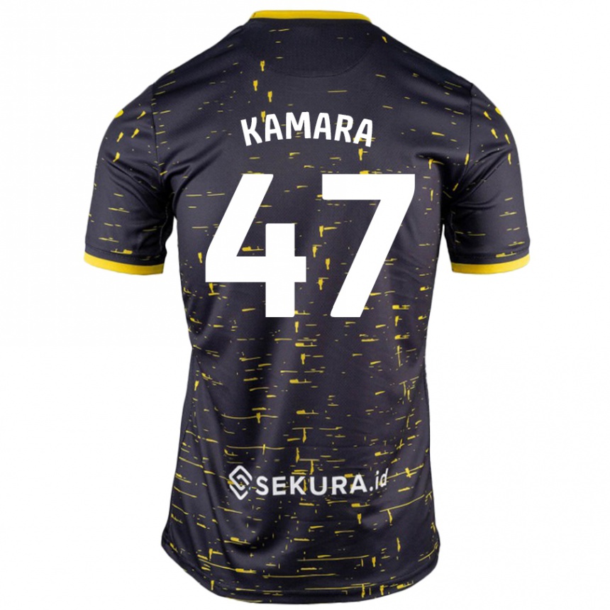 Vyrai Abu Kamara #47 Juoda Geltona Išvykos Marškinėliai 2024/25 T-Shirt