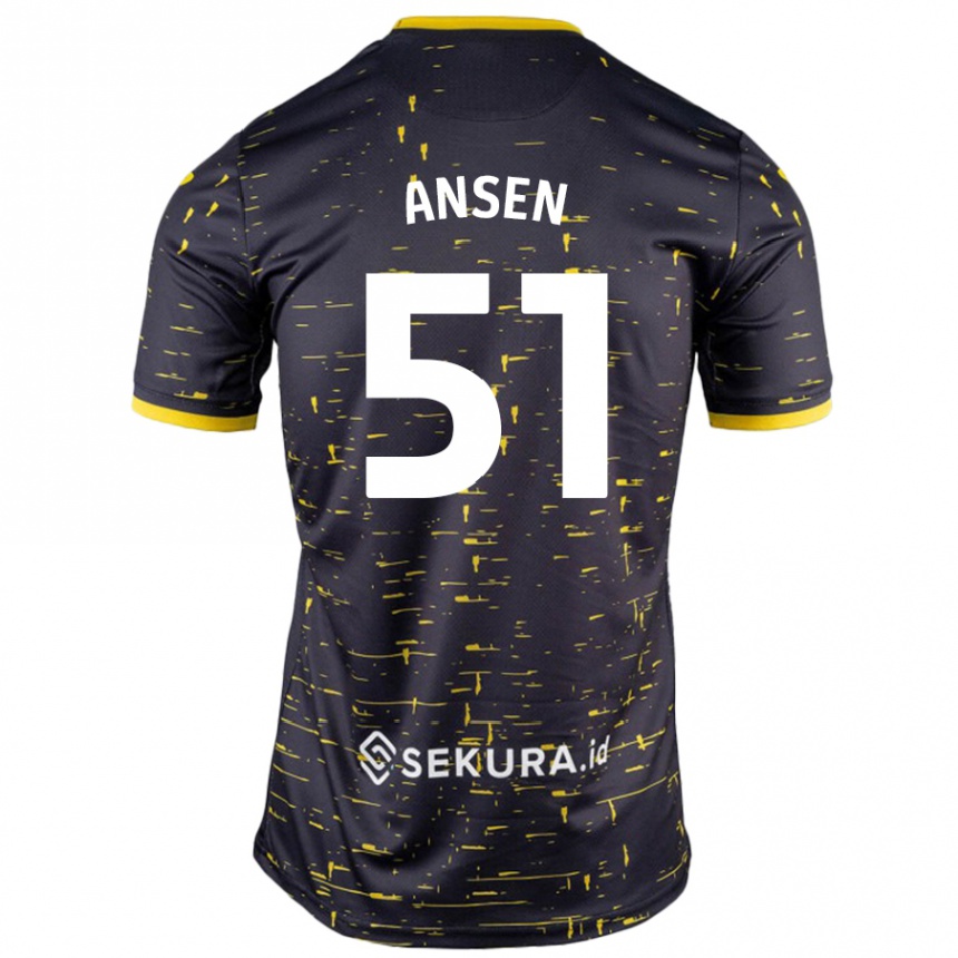 Vyrai Caleb Ansen #51 Juoda Geltona Išvykos Marškinėliai 2024/25 T-Shirt