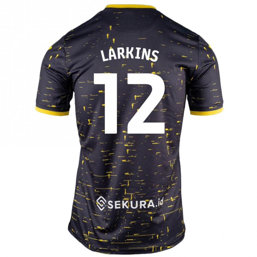 Vyrai Anna Larkins #12 Juoda Geltona Išvykos Marškinėliai 2024/25 T-Shirt