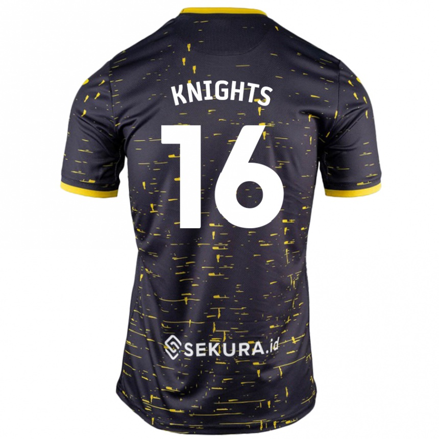 Vyrai Katie Knights #16 Juoda Geltona Išvykos Marškinėliai 2024/25 T-Shirt