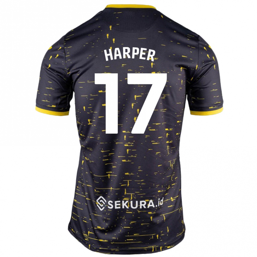 Vyrai Jess Harper #17 Juoda Geltona Išvykos Marškinėliai 2024/25 T-Shirt