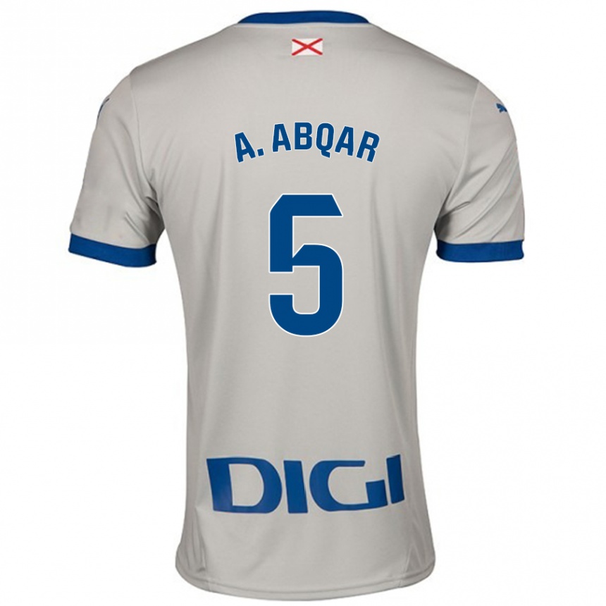 Vyrai Abdel Abqar #5 Šviesiai Pilka Išvykos Marškinėliai 2024/25 T-Shirt