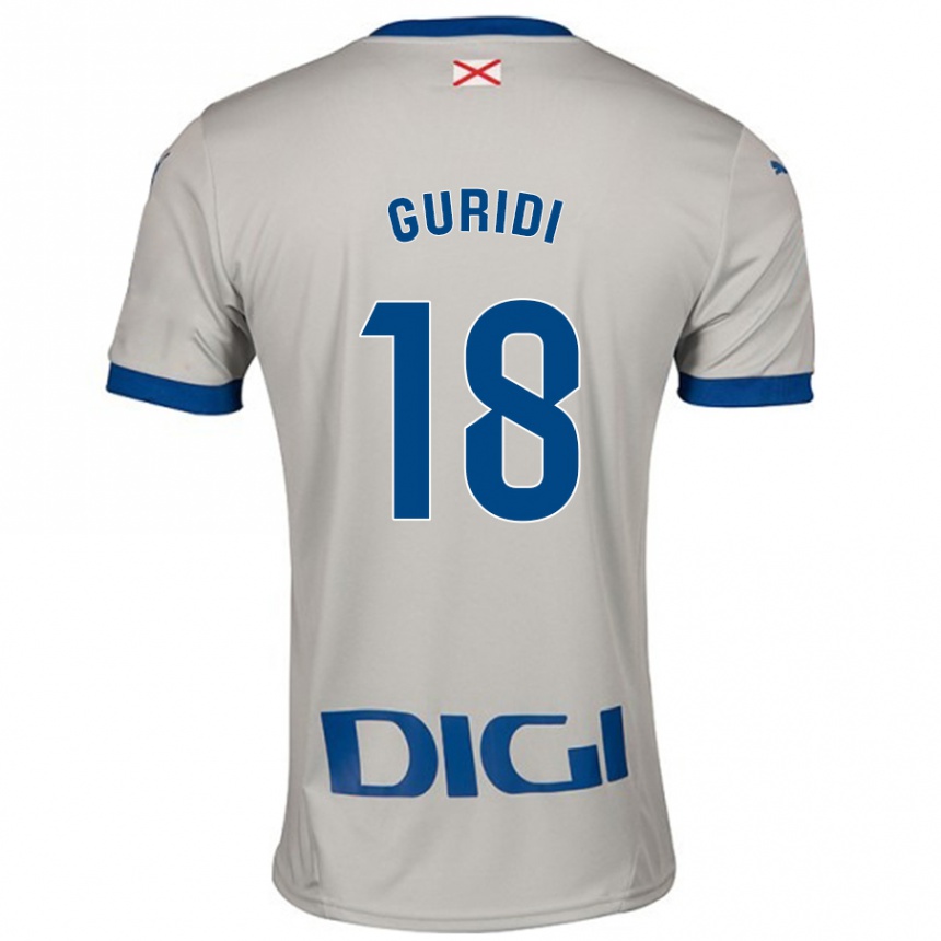 Vyrai Jon Guridi #18 Šviesiai Pilka Išvykos Marškinėliai 2024/25 T-Shirt