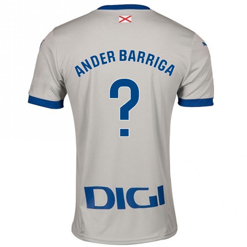 Vyrai Jon Ander Barriga #0 Šviesiai Pilka Išvykos Marškinėliai 2024/25 T-Shirt