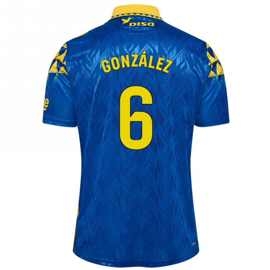 Vyrai Fabio González #6 Mėlyna Geltona Išvykos Marškinėliai 2024/25 T-Shirt