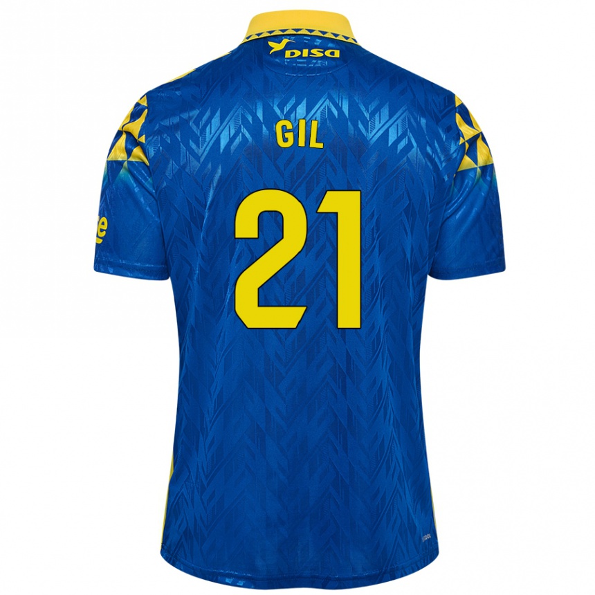 Vyrai Iván Gil #21 Mėlyna Geltona Išvykos Marškinėliai 2024/25 T-Shirt