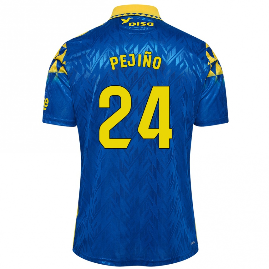 Vyrai Pejiño #24 Mėlyna Geltona Išvykos Marškinėliai 2024/25 T-Shirt