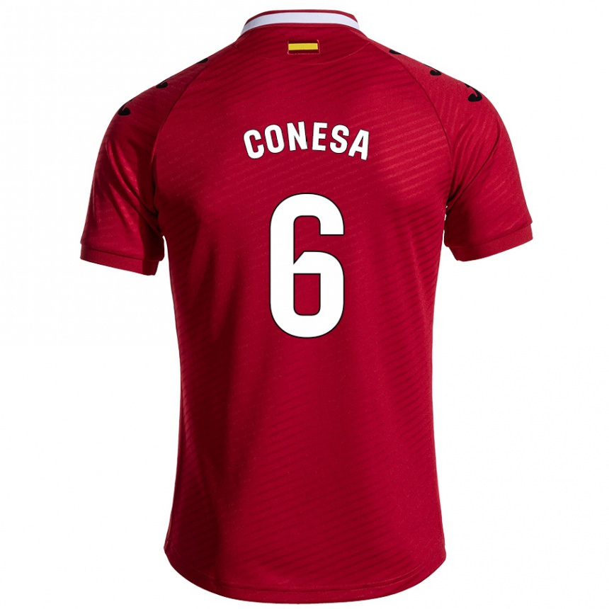 Vyrai Nico Conesa #6 Tamsiai Raudona Išvykos Marškinėliai 2024/25 T-Shirt