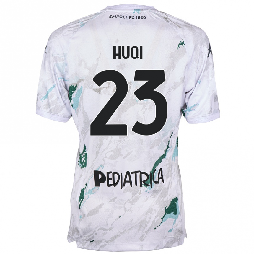 Vyrai Mattia Huqi #23 Pilka Išvykos Marškinėliai 2024/25 T-Shirt