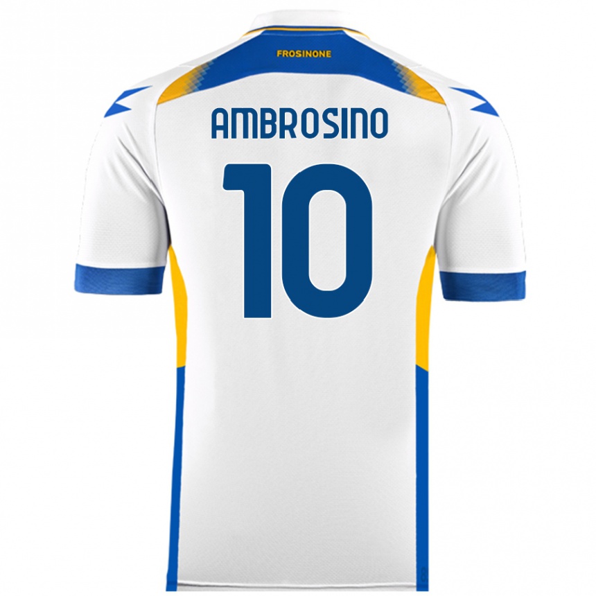 Vyrai Giuseppe Ambrosino #10 Baltas Išvykos Marškinėliai 2024/25 T-Shirt