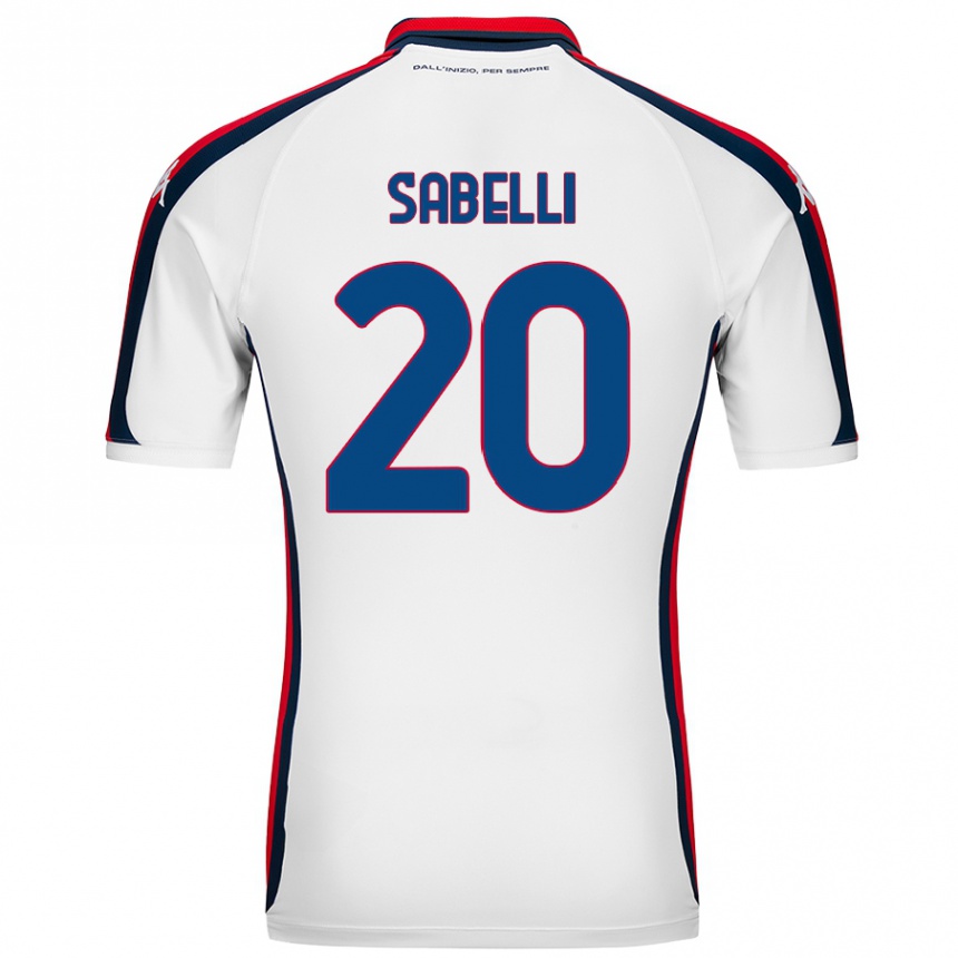 Vyrai Stefano Sabelli #20 Baltas Išvykos Marškinėliai 2024/25 T-Shirt