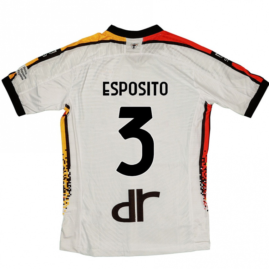 Vyrai Sebastian Esposito #3 Balta Juoda Išvykos Marškinėliai 2024/25 T-Shirt