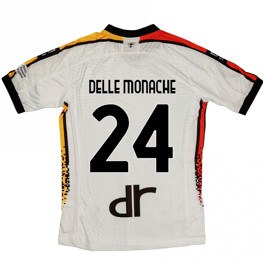 Vyrai Marco Delle Monache #24 Balta Juoda Išvykos Marškinėliai 2024/25 T-Shirt