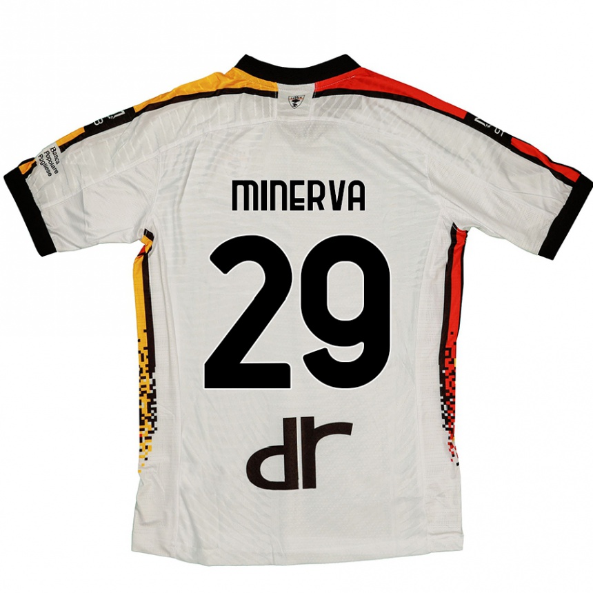 Vyrai Francesco Minerva #29 Balta Juoda Išvykos Marškinėliai 2024/25 T-Shirt