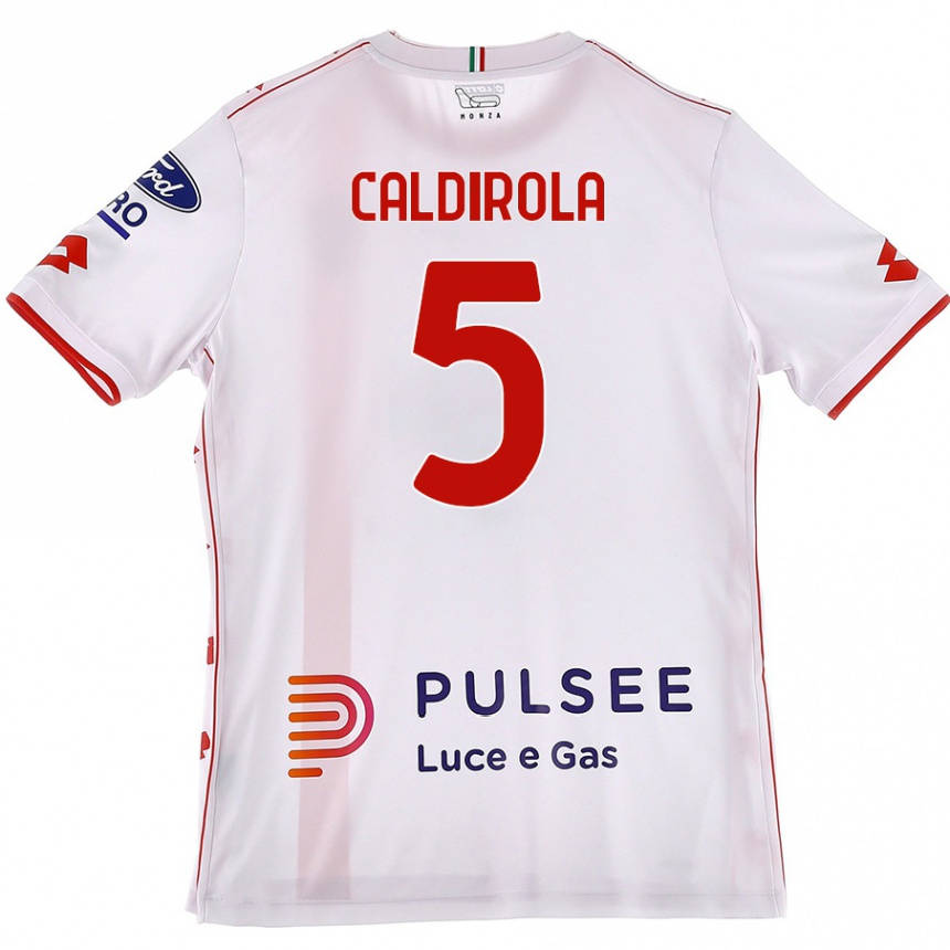 Vyrai Luca Caldirola #5 Balta Raudona Išvykos Marškinėliai 2024/25 T-Shirt