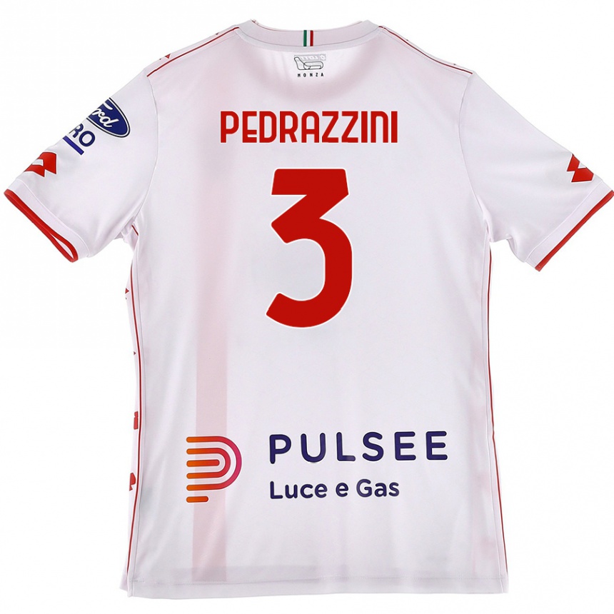 Vyrai Carlo Pedrazzini #3 Balta Raudona Išvykos Marškinėliai 2024/25 T-Shirt