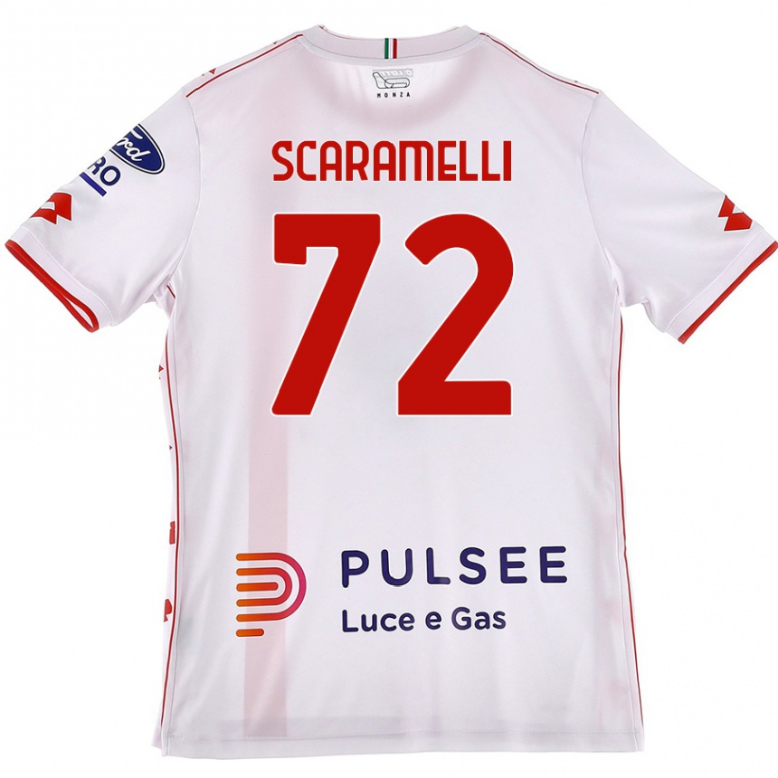 Vyrai Endris Scaramelli #72 Balta Raudona Išvykos Marškinėliai 2024/25 T-Shirt