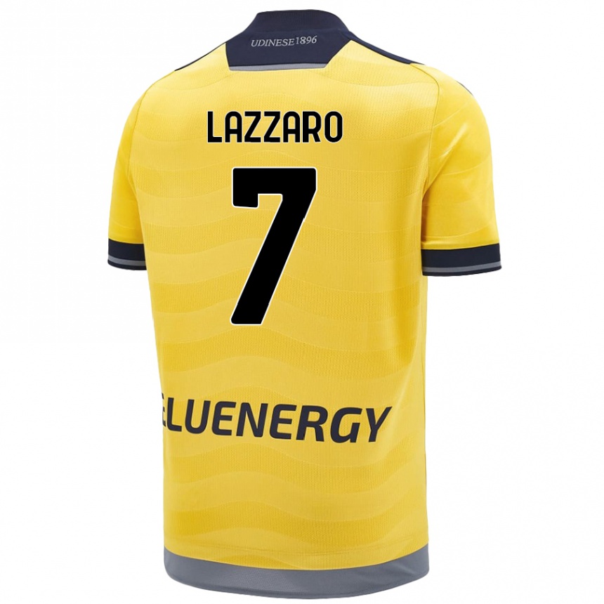 Vyrai Davide Lazzaro #7 Auksinis Išvykos Marškinėliai 2024/25 T-Shirt