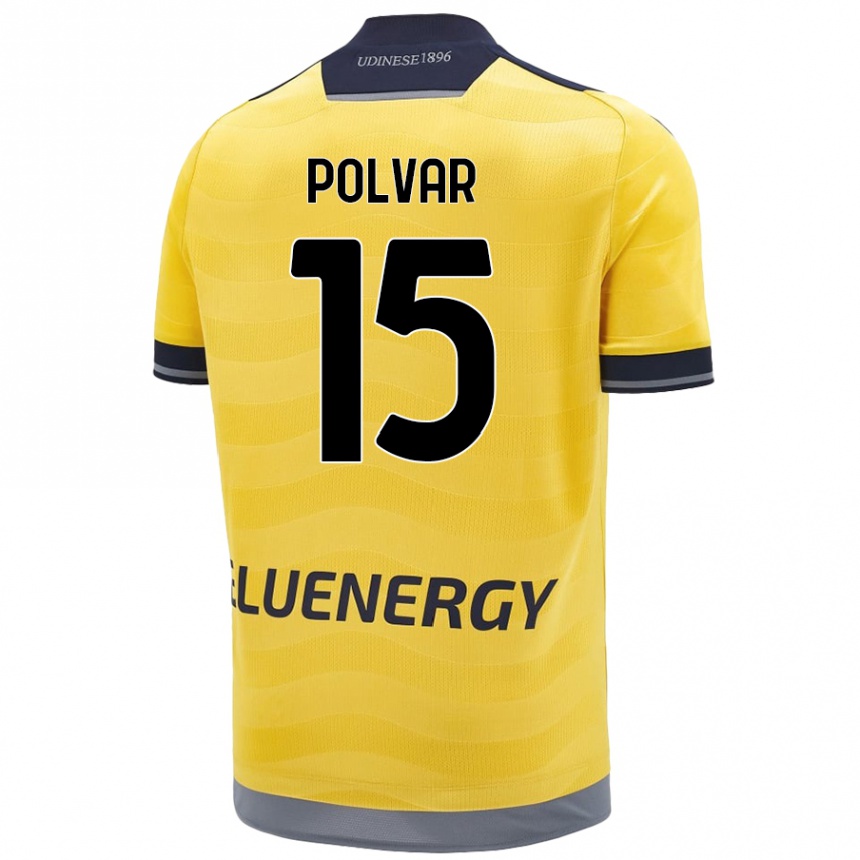 Vyrai Francesco Polvar #15 Auksinis Išvykos Marškinėliai 2024/25 T-Shirt