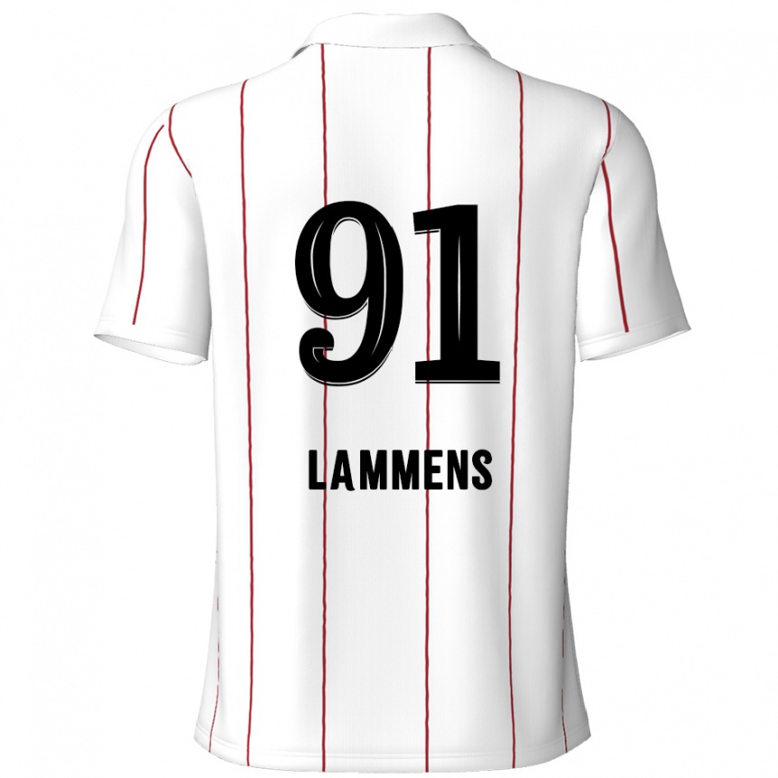 Vyrai Senne Lammens #91 Balta Juoda Išvykos Marškinėliai 2024/25 T-Shirt