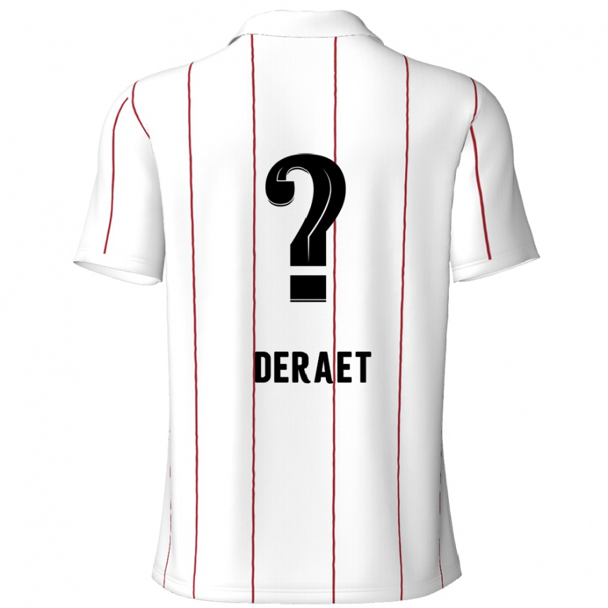 Vyrai Xavi Deraet #0 Balta Juoda Išvykos Marškinėliai 2024/25 T-Shirt